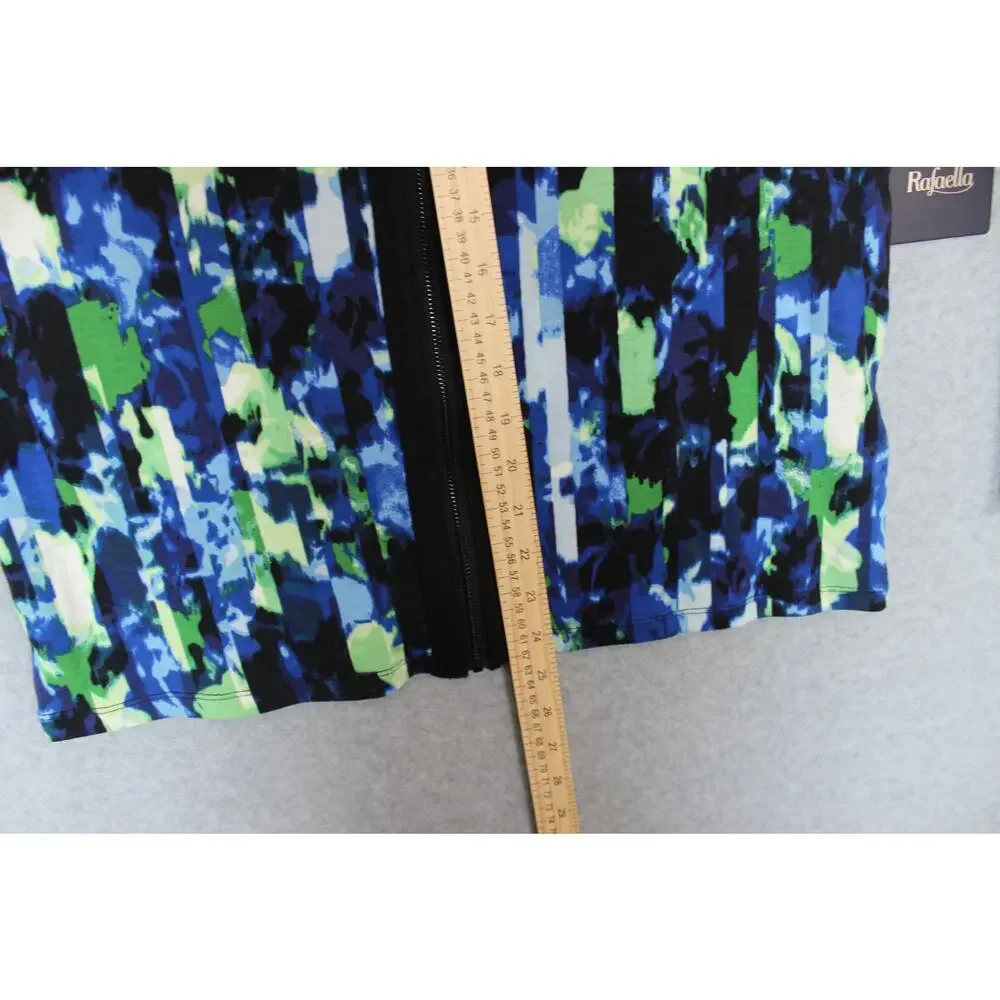 Rafaella Womens Jacket Large Lotus Blossom Print St Tropez Blue‎ NWT